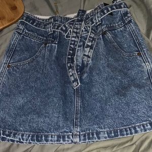 Jean Skirt with tie in the front